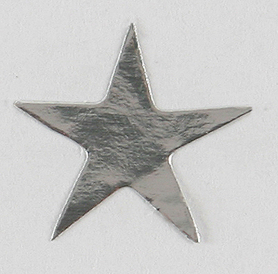 Silver Star Stickers metallic silver foil star labels 45mm STARS  Packet of 100! 