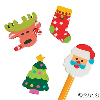 12 Pieces Stationery Details about   Christmas Pencils With Eraser Toppers 